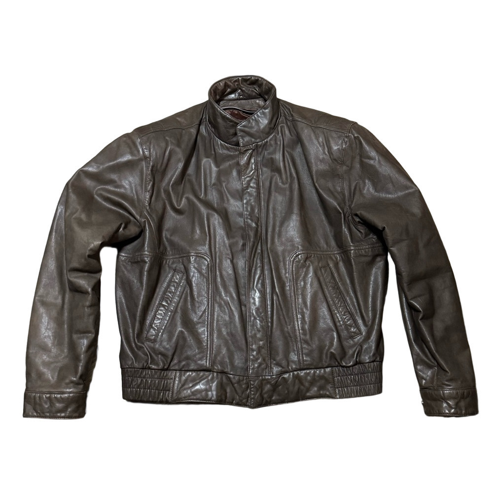 Reed Sportswear Vintage Genuine Leather Brown Coat Size Men 44
